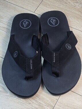 Volcom Black Men's Sandal Thong Flip Flops